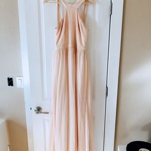 high neck peach maxi dress lulus